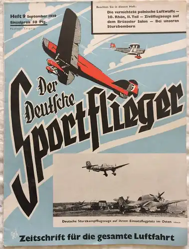 Der Deutsche Sportflieger - 9 Hefte des Jahrgangs 1939