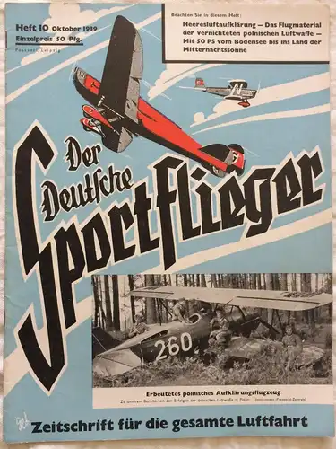 Der Deutsche Sportflieger - 9 Hefte des Jahrgangs 1939