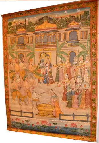 Rollbild,Thangka,Indien,19.Jhdt,Hochzeit ,Hochzeit Shivas und Parvatis