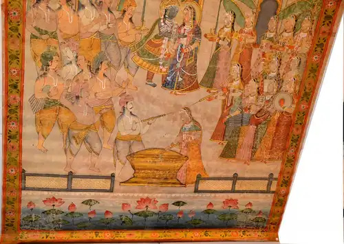 Rollbild,Thangka,Indien,19.Jhdt,Hochzeit ,Hochzeit Shivas und Parvatis