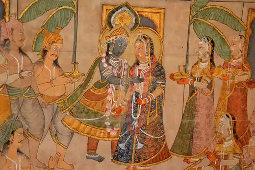 Rollbild,Thangka,Indien,19.Jhdt,Hochzeit ,Hochzeit Shivas und Parvatis