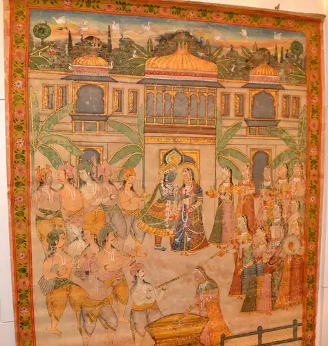 Rollbild,Thangka,Indien,19.Jhdt,Hochzeit ,Hochzeit Shivas und Parvatis