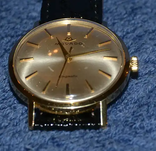 Movado, Kingmatic,Automatic HAU, 18 Kt.GG, Lederband