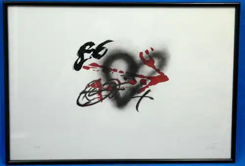 Lithografie, Antoni Tapies handsign, 70/75, Coeur et fleche, Heart and Arrow