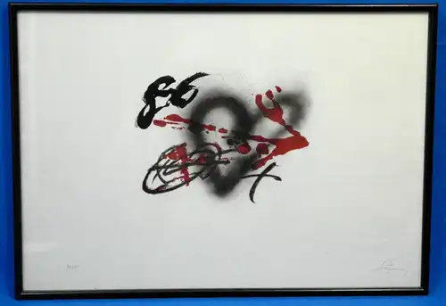 Lithografie, Antoni Tapies handsign, 70/75, Coeur et fleche, Heart and Arrow