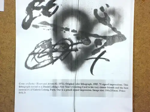 Lithografie, Antoni Tapies handsign, 70/75, Coeur et fleche, Heart and Arrow