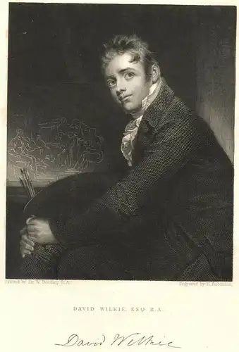 Kupferstich „DAVID WILKIE“ von H. Robinson nach Sir William Beechey, 1834