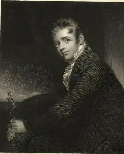 Kupferstich „DAVID WILKIE“ von H. Robinson nach Sir William Beechey, 1834