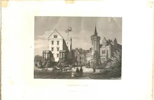 Stahlstich „REINHARDTSBRUNN“ , Landkreis Gotha, Herzog Ernst I. von Coburg-Gotha