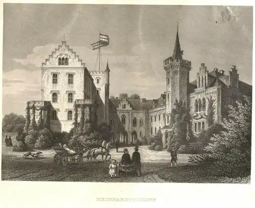 Stahlstich „REINHARDTSBRUNN“ , Landkreis Gotha, Herzog Ernst I. von Coburg-Gotha