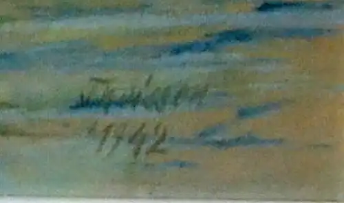 Ölbild, Öl a. Karton, arabische Fischerboote,sign.:Theissen 1942