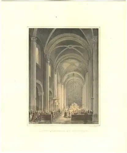 „LUDWIGSKIRCHE ZU MÜNCHEN“ - Stahlstich, Gustav Seeberger, Johann Poppel