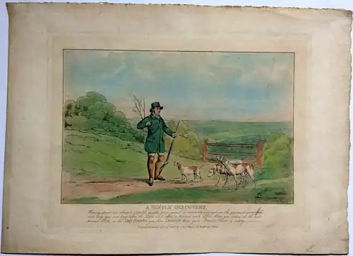 Colorierter englischer Stahlstich „A SIMPLE DISCOVERY“ - S & J Fuller 1816