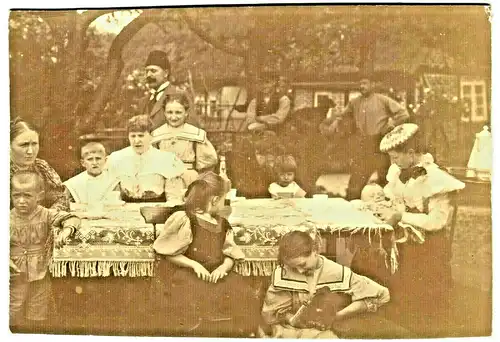 Altes Originalphoto,Familienfest in Norddeutschland,19.Jhdt