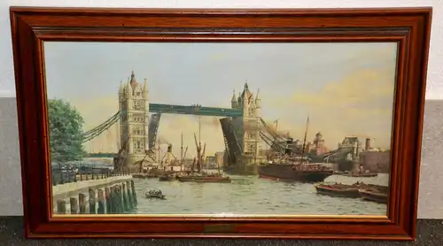 Druck, Tower Bridge London , Frederik A. Winkfield, gerahmt