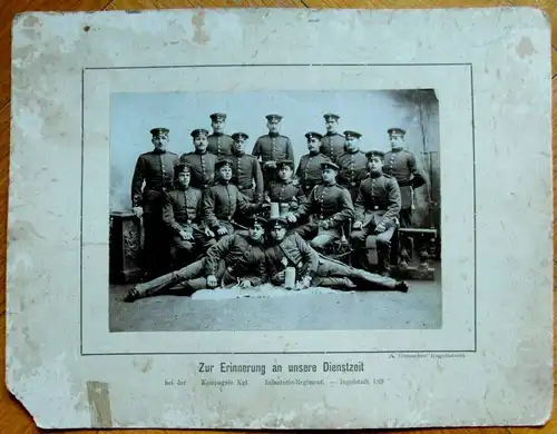 Altes Reservisten-Erinnerungsphoto Infanterie-Regiment Ingolstadt 189