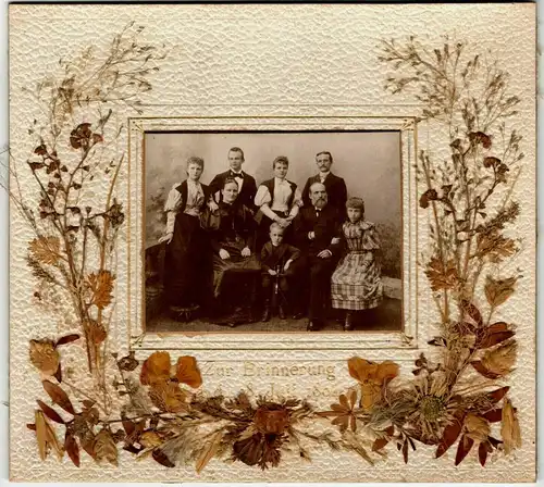 Uraltes Familienphoto „Zur Erinnerung an den 28. Juli 1894“