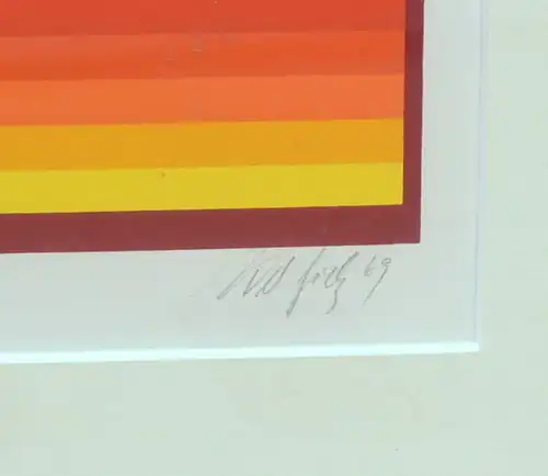 Lithografie,Modern Op Art Mid century 1969 ,signiert(Fietz??) und gerahmt
