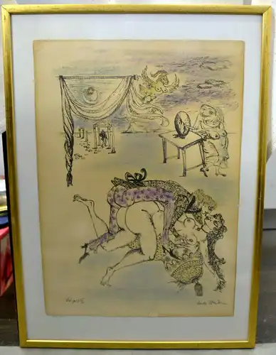 Orig.-Lithografie,Bele Bachem Ödipus III,mit Bleistift signiert u.bezeichnet,Kol