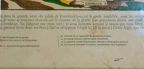 Holzstich,Les Adiex de Fontainbleau,François Georgin,mit Historie,gerahmt