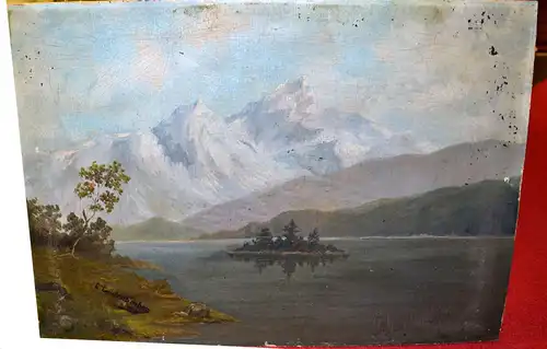 Walchensee,Ölbild,sign.L.Lautenbacher,19.Jhdt,für Restaurator