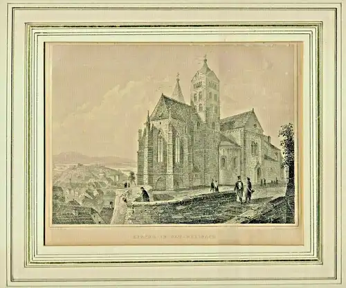 Stahlstich „KIRCHE IN ALT-BREISACH“ von R.Höfle und J. Richter 1847