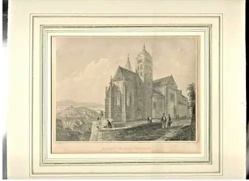 Stahlstich „KIRCHE IN ALT-BREISACH“ von R.Höfle und J. Richter 1847