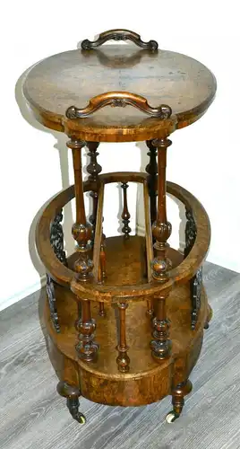 Barwagen,"Canterbury Tisch"Nußwurzelholz,England,1860