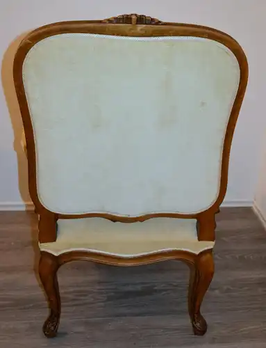 Möbel,Sessel,Rokoko-Stil,Eiche, wohl um 1850,helle Polsterung