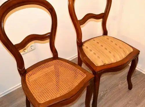 Paar Wiener Barock Stühle,Mitte 19.Jhdt, Nußbaum