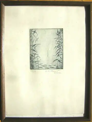 6 kleinformatige Radierungen signiert „W. G. Meyer 1924“ gerahmt hinter Glas