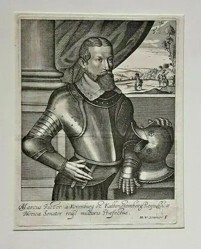 Matthias van Sommer - Porträt Marcus Rieter a Korenburg - Kupferstich ca. 1660