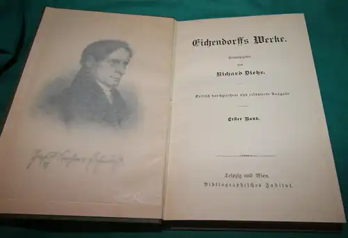 Eichendorffs Werke. 2 Bände (Meyers Klassiker-Ausgaben).Hrsg. Richard Dietze