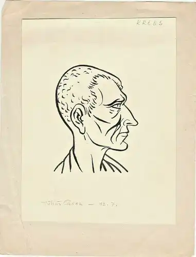 Original-Tuschezeichnung – Portrait CAESAR von Alexander Knuth