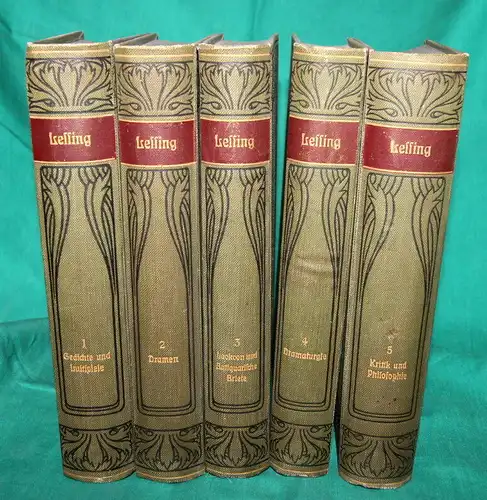 Lessings Werke Bd. 1-5 ,Hrsg. von Bormüller, Franz,Meyers Klassiker-Ausgabe,1880