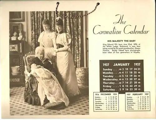 The Coronation Calendar 1937 zur Krönung von König Edward VIII von England