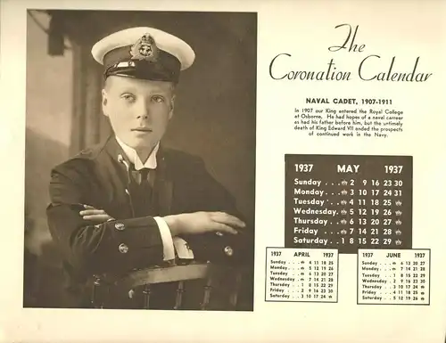 The Coronation Calendar 1937 zur Krönung von König Edward VIII von England
