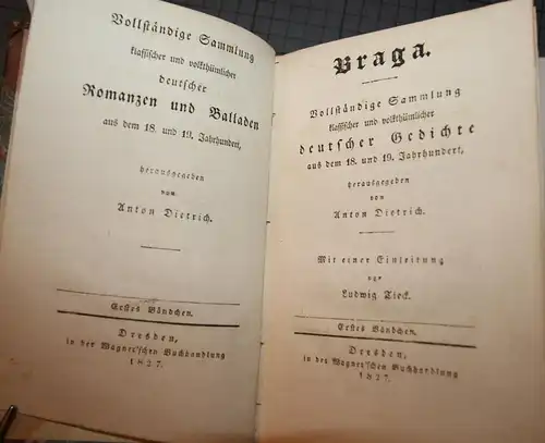 Dietrich, Anton (Hrsg.):Braga,Dresden Wagner'sche Buchhandlung,1828,4 Bücher,8Bd