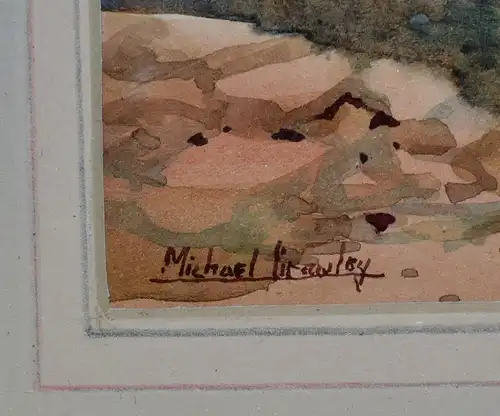 Aquarell,Michael Crawley,Dervent Waters,England,20.Jhdt. gerahmt,u.Passepartout