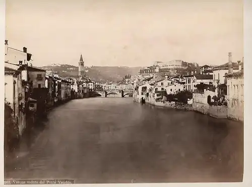 Fotografie, Verona, veduta dal Ponto Vecchio, #2263, Ende 19. Jhdt.