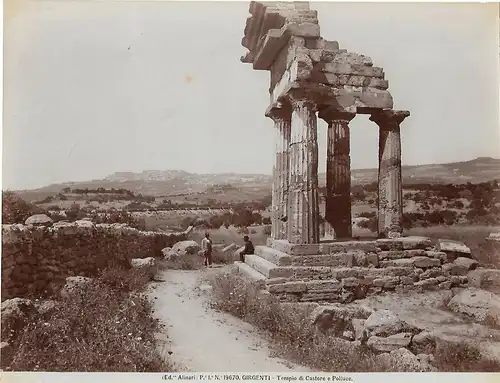 Fotografie, Fr. Alinari, Girgenti, Tempio di Castore e Polluce, #19670 ca 1900