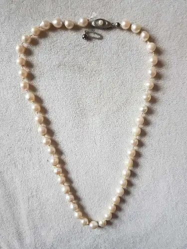 Schmuck,Zucht-Perlenkette,6 mm,Länge 22 cm,20.Jhdt,für Bastler