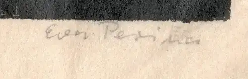 Moderne Darstellung Original-Holzschnitt auf Seidenpapier signiert Eva Perina ??