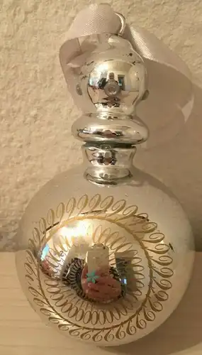 Baumschmuck,  Kugel silber ,Glas,ca.1980,zum Aufhängen