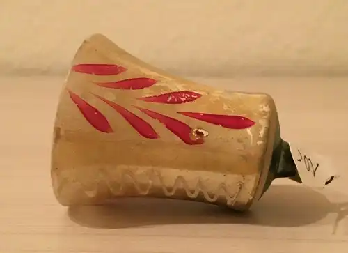 Baumschmuck,Weihnachten, Kugel, kleine Glock , bemalt,Glas,ca.1960,zum Aufhängen