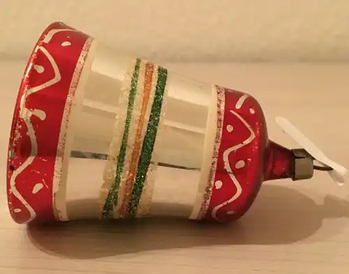 Baumschmuck,Weihnachten, Kugel, Glocke, bemalt,Glas,ca.1960,zum Aufhängen