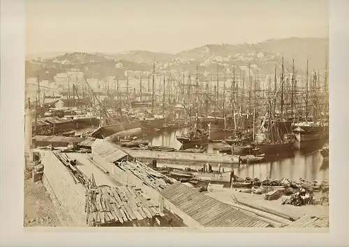 Fotografie, Giacomo Brogi, Genova, Panorama del Porto #3557, ca 1860