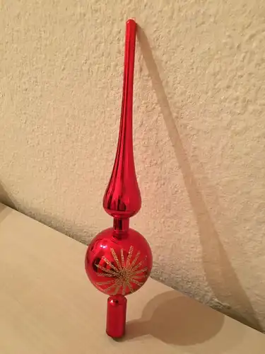 Weihnachtsschmuck, Baumspitze  mit silbernem Stern, aus Glas