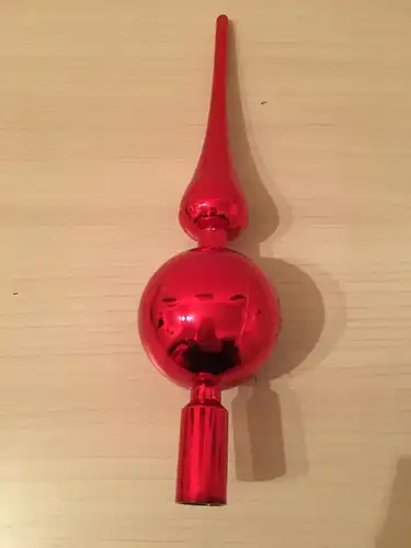 Weihnachtsschmuck, Baumspitze  mit silbernem Stern, aus Glas