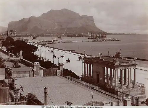 Fotografie,At. Alinari,Palermo,Il Foro Italico col Monte Pellegrino#19564 ca1875